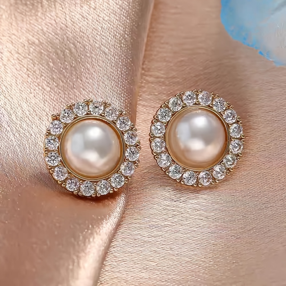 Zirconia Decor Clip On Earrings, Pastoral Style, No Piercing